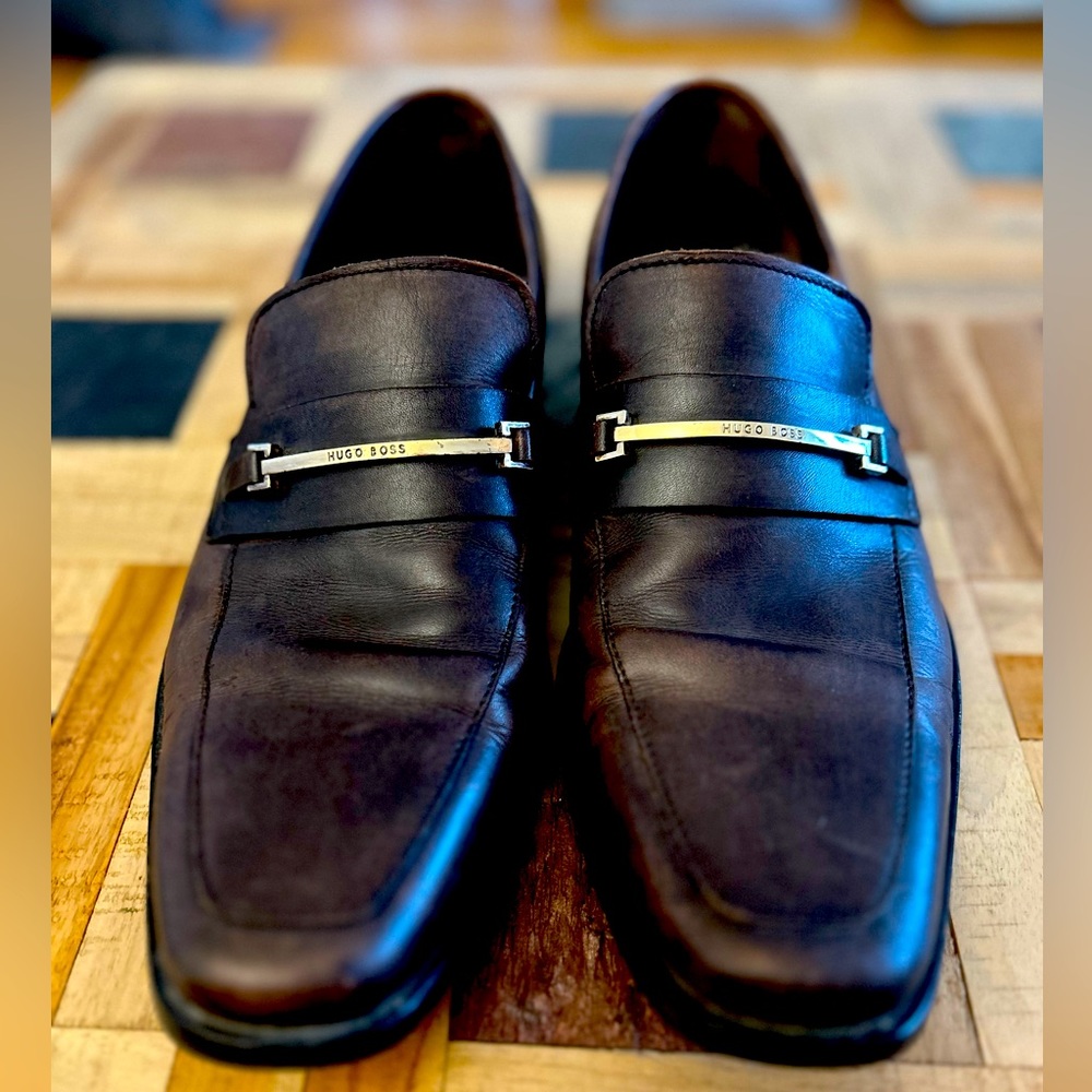 Men's Hugo Boss Carl Dress Shoes Slip-On Loafer Brown Leather